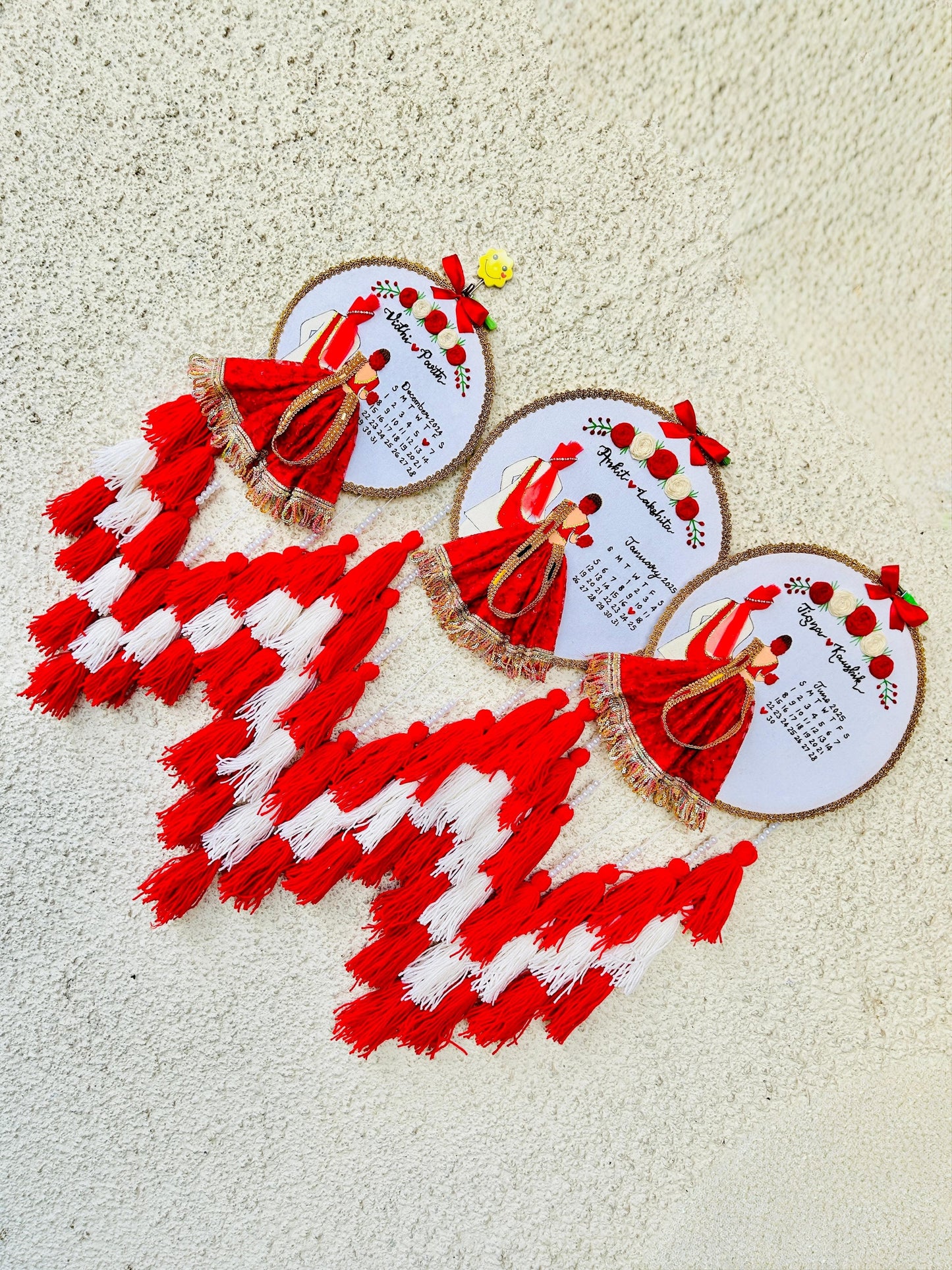 Customized Wedding Embroidery Hoop with Tassels