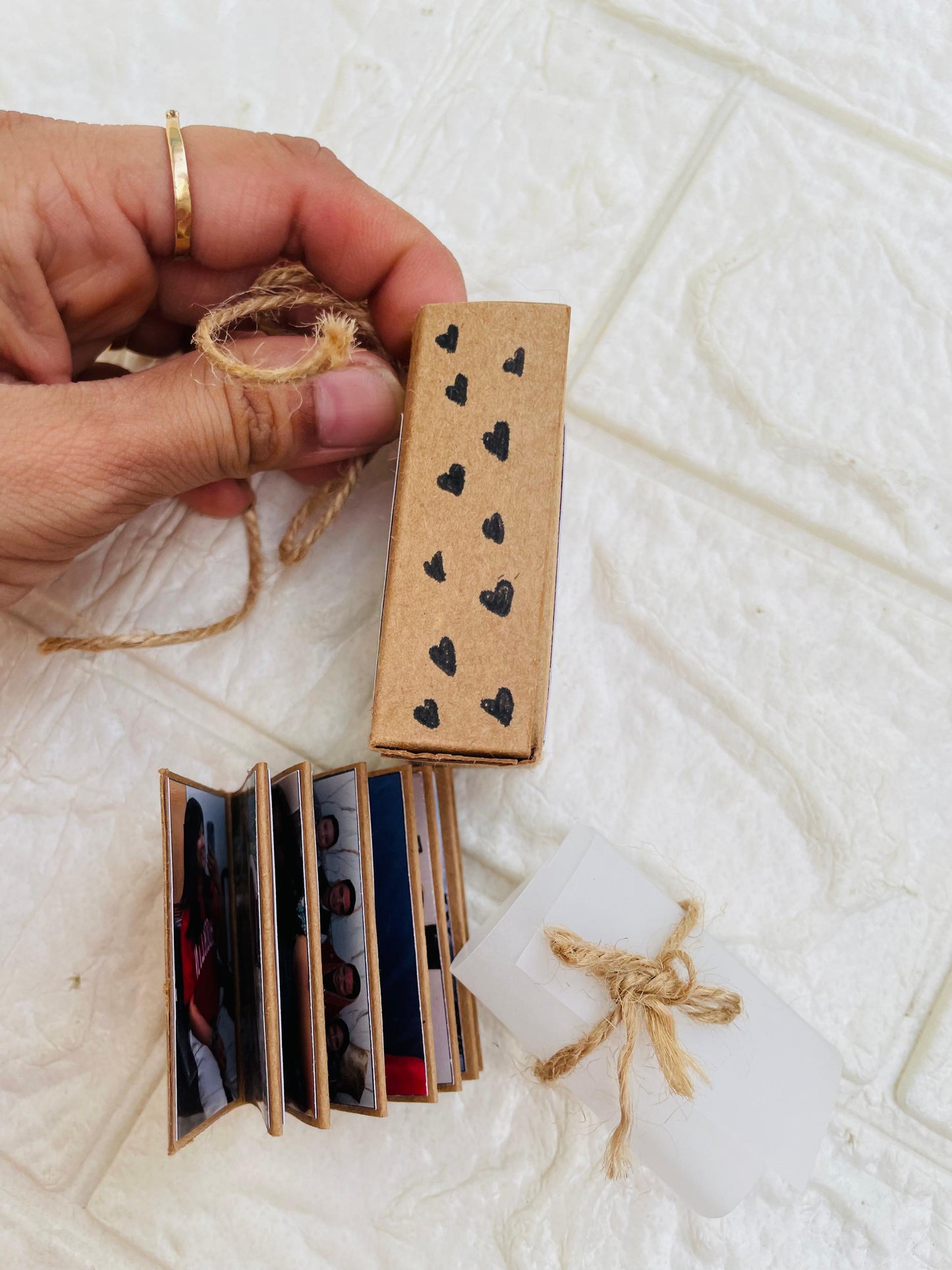 Vintage Small Mini Album with Bag (14 Photos)