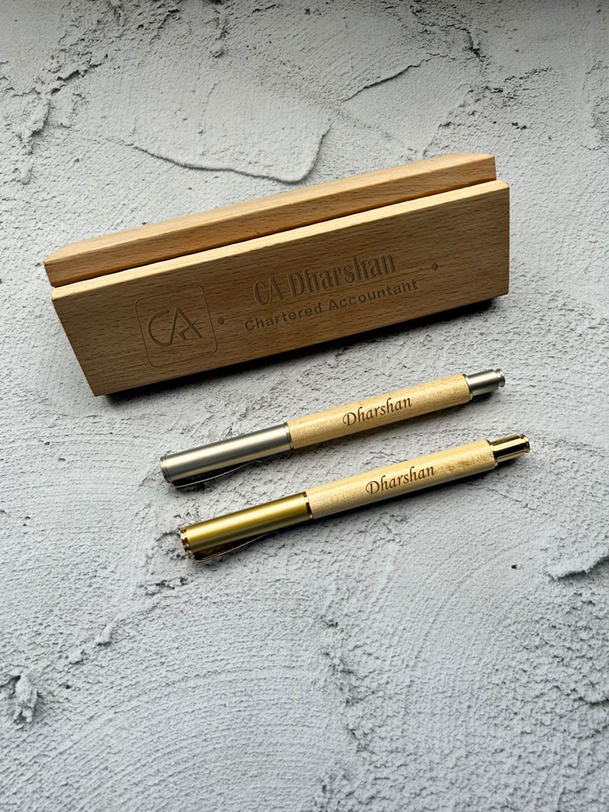 Customized Wooden Box 2.0 with 2 wooden pens