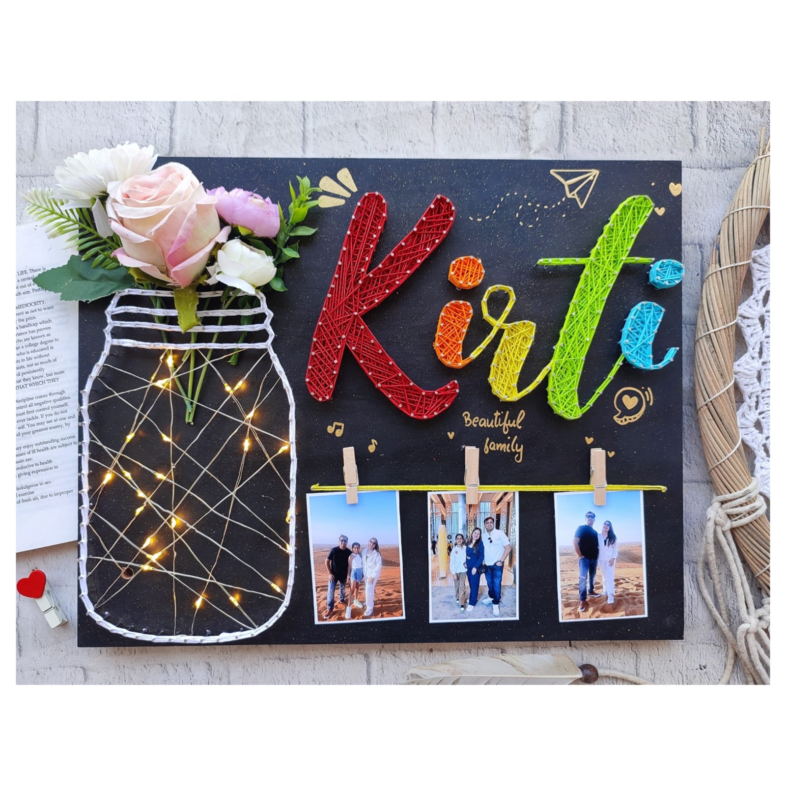 Customized Single Name with Mason Jar and Fairy Lights – Gift Sugar