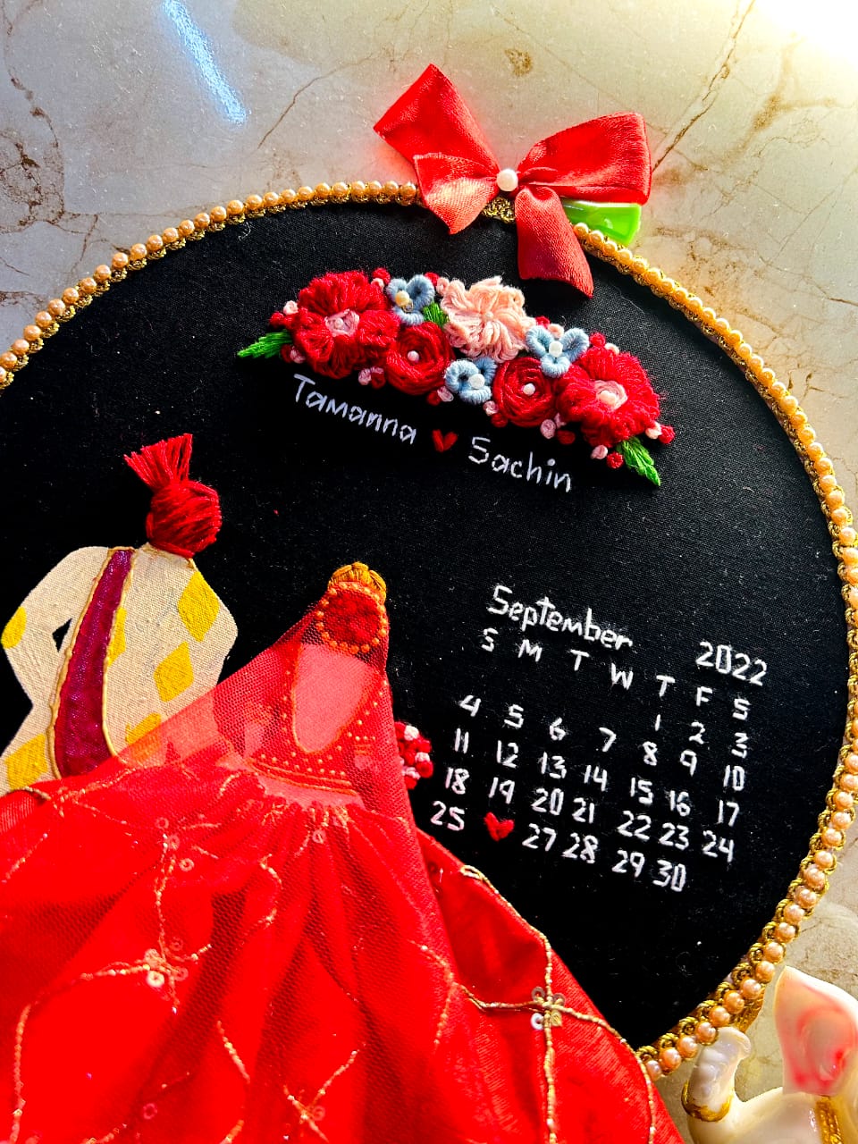 Customized Wedding Embroidery Hoop