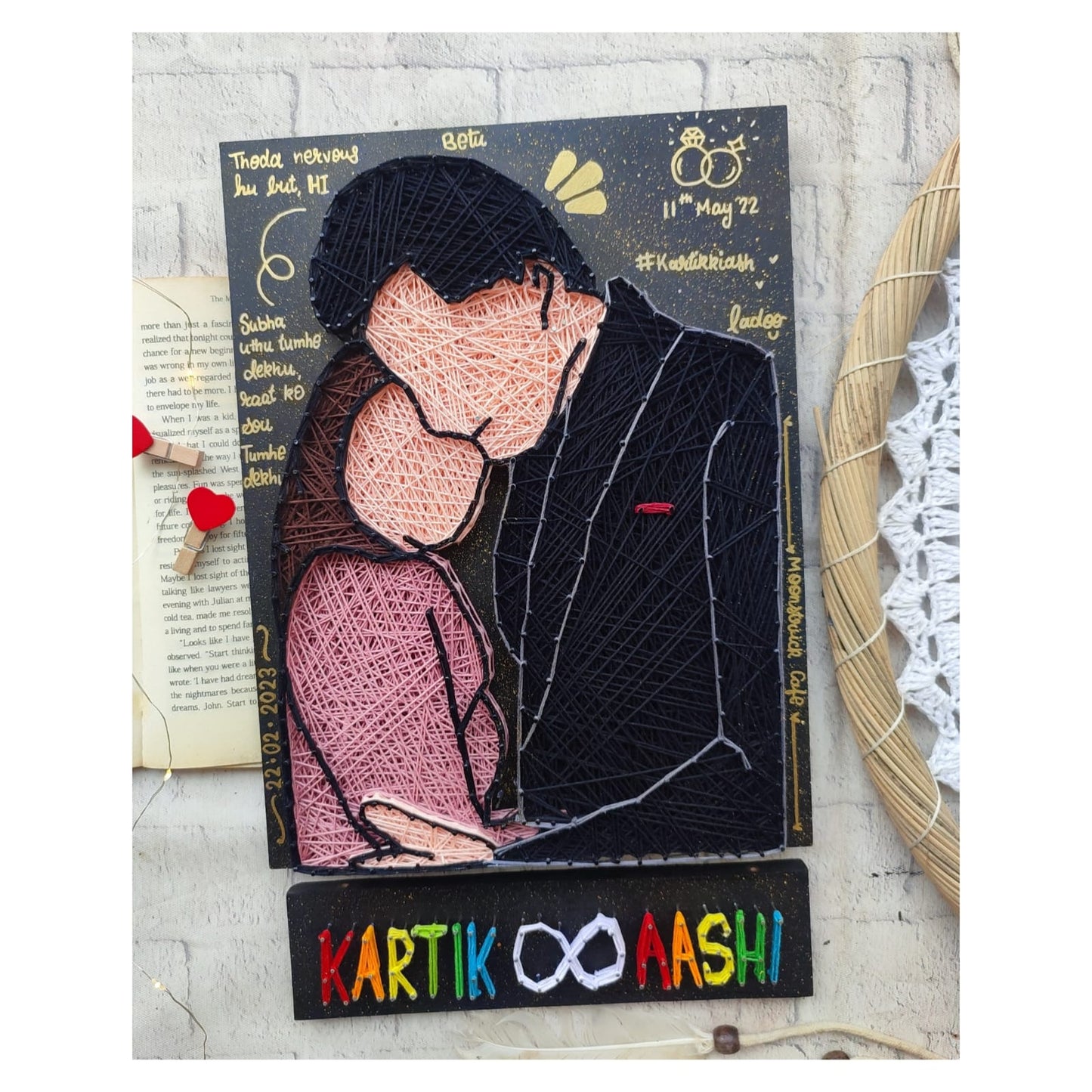 Customized Couple Caricature String Art