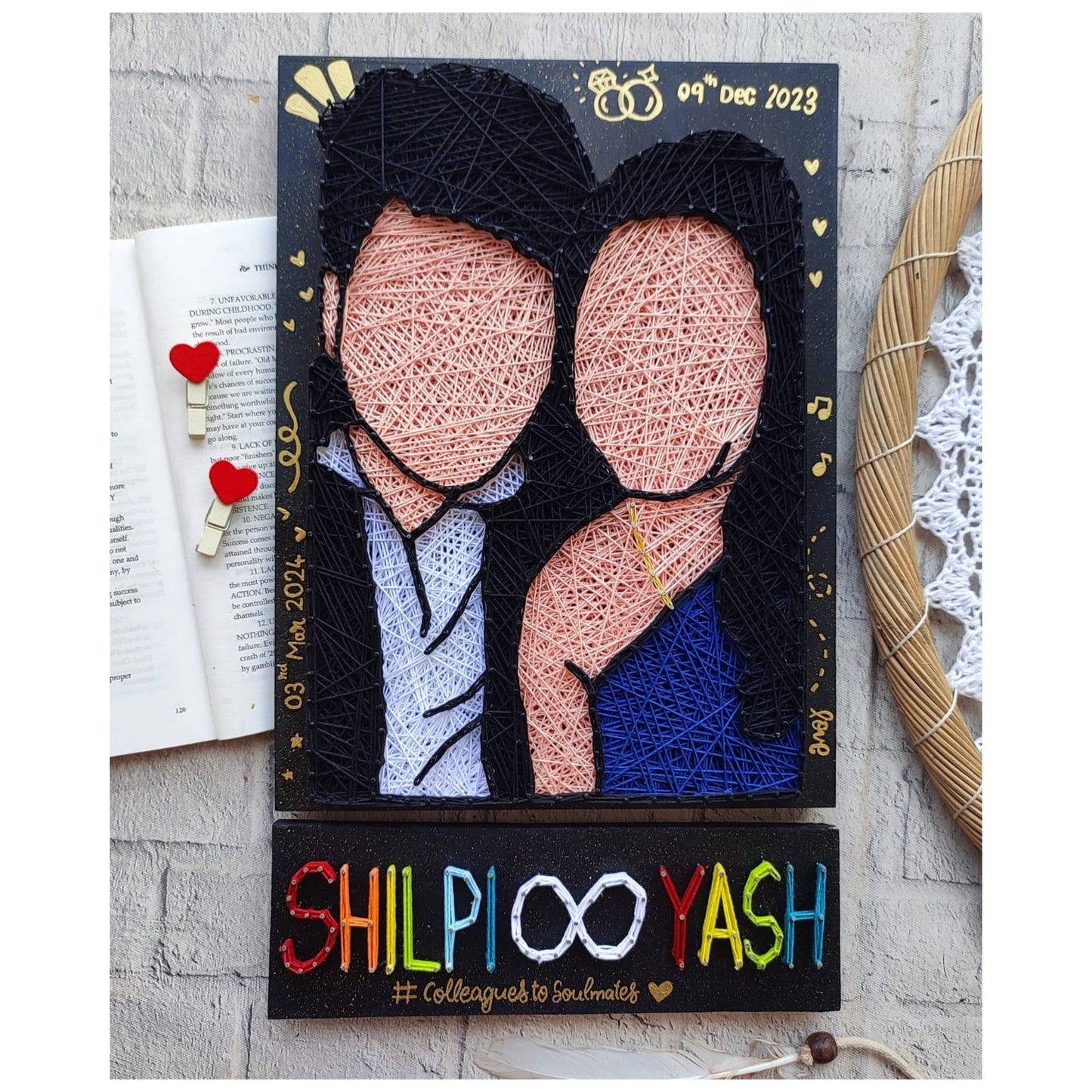 Customized Couple Caricature String Art