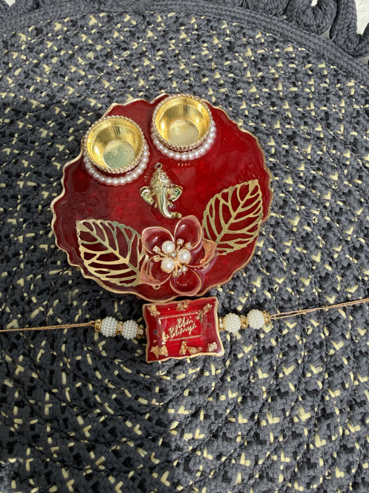 Resin Photo Rakhi with Pooja Plate  (6 Photos)