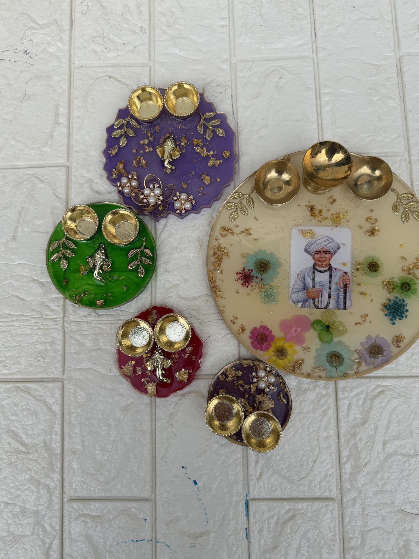 Resin Pooja Plate