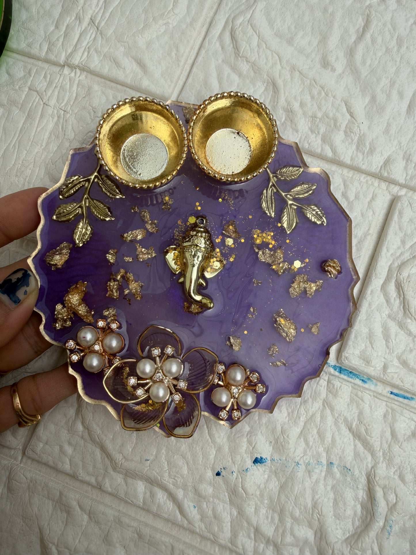 Resin Pooja Plate