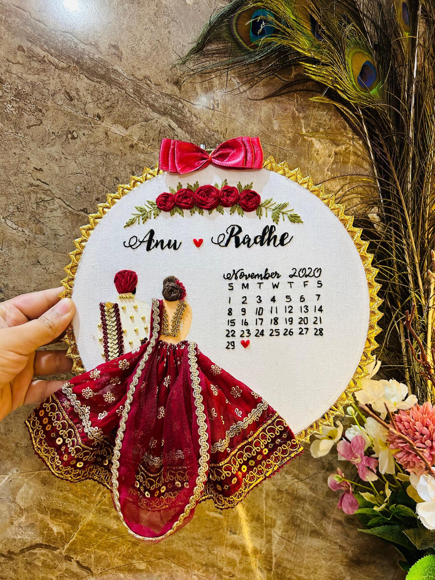 Customized Wedding Embroidery Hoop