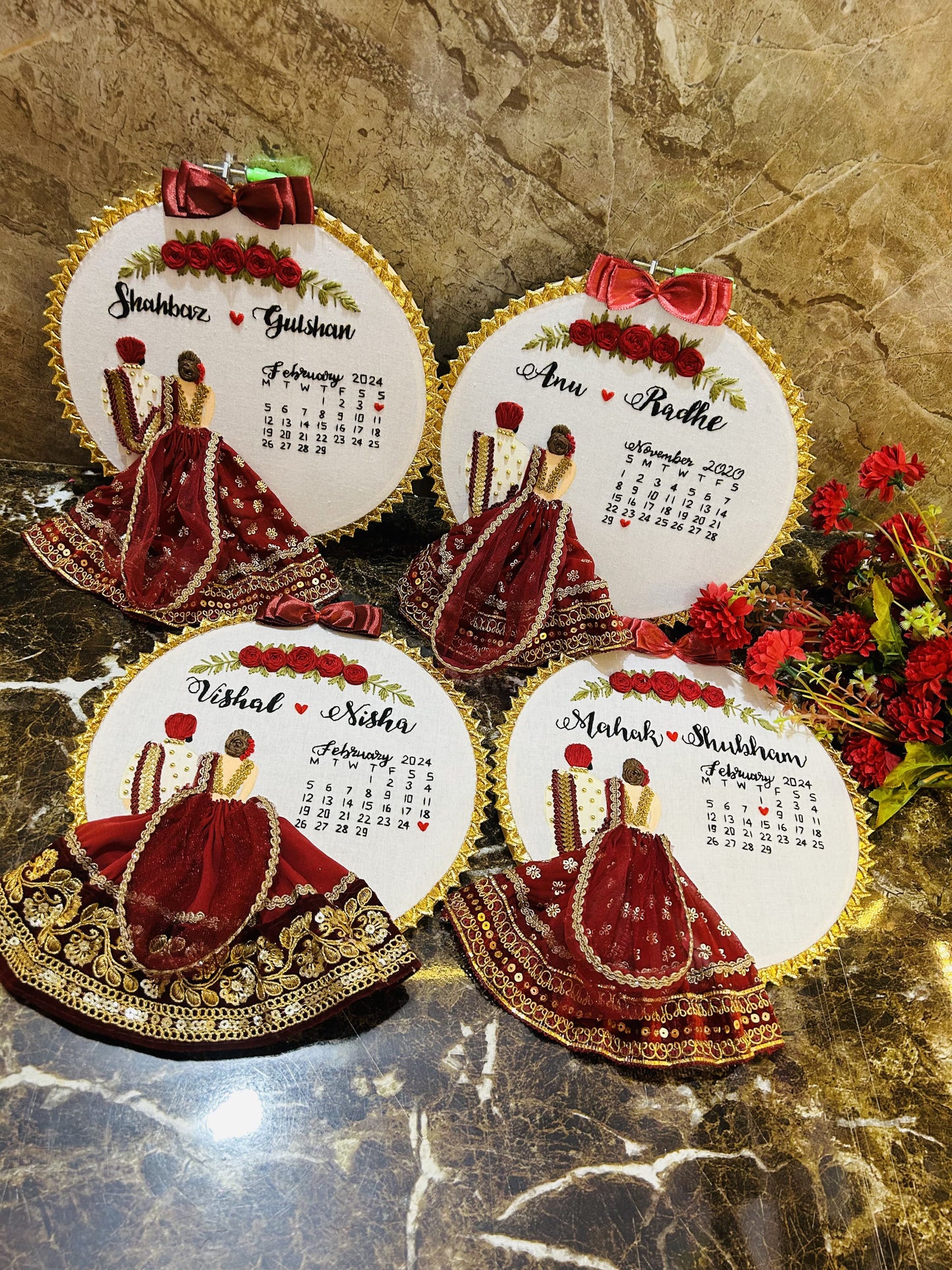 Customized Wedding Embroidery Hoop