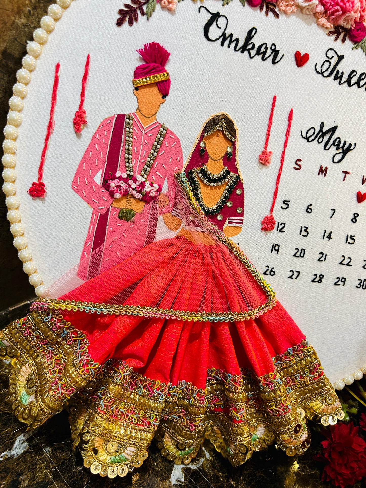 Customized Wedding Embroidery Hoop