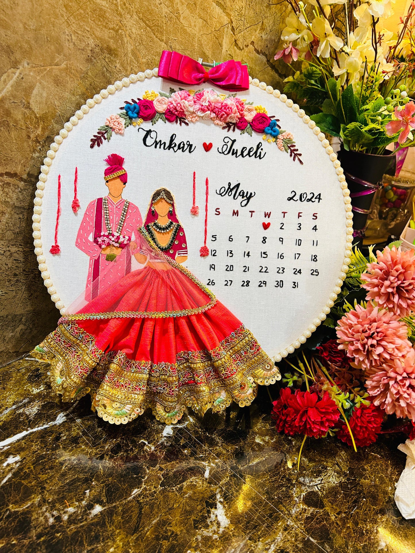 Customized Wedding Embroidery Hoop