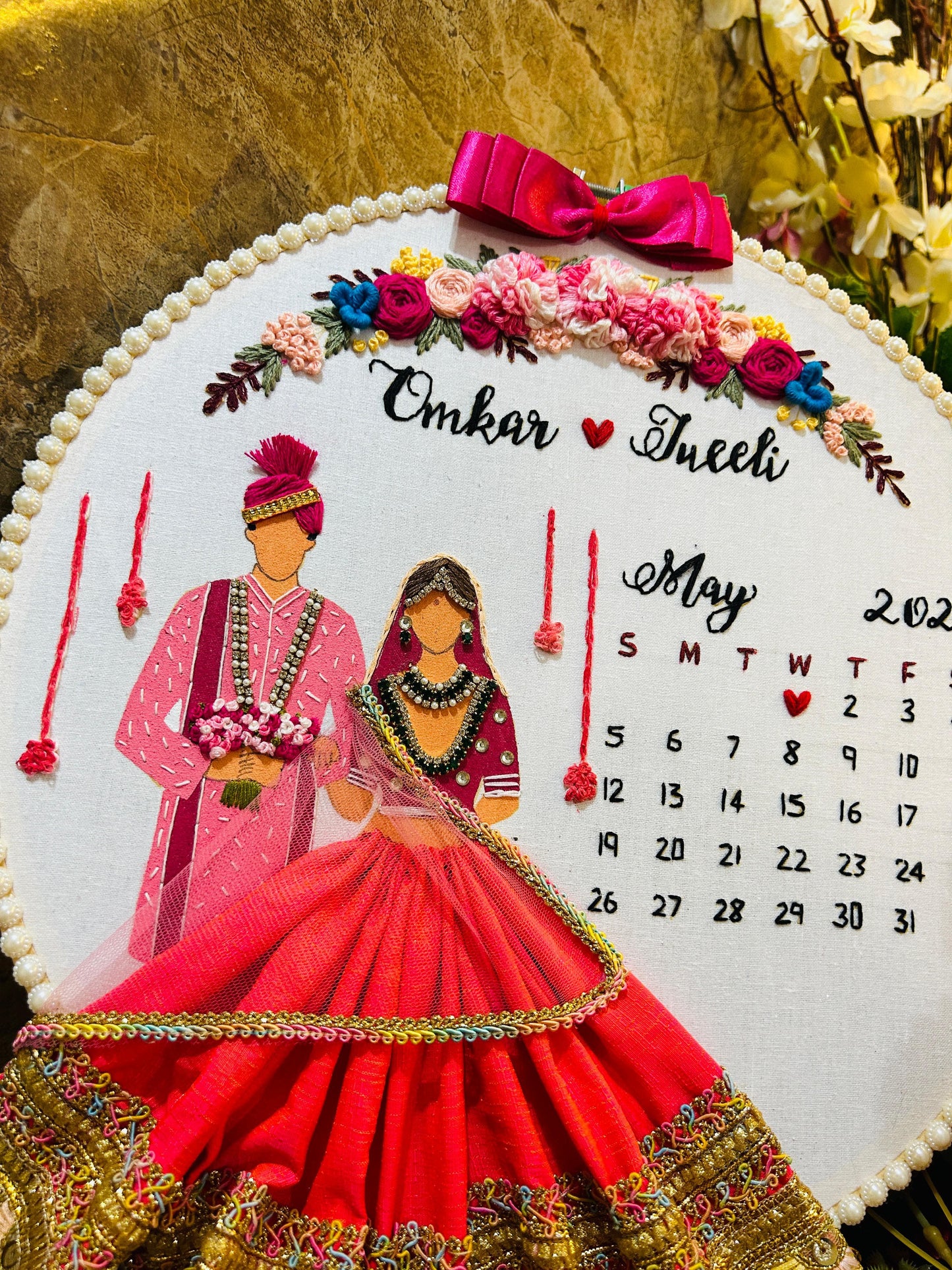 Customized Wedding Embroidery Hoop