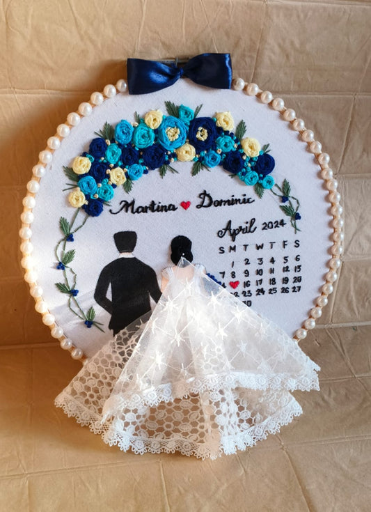 Customized Wedding Embroidery Hoop Art