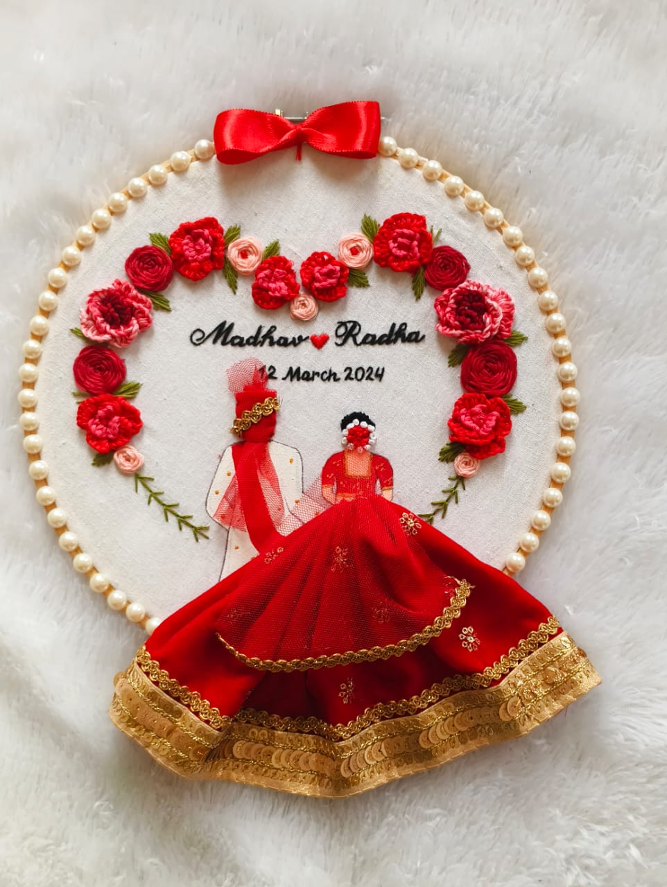 Customized Wedding Embroidery Hoop Art