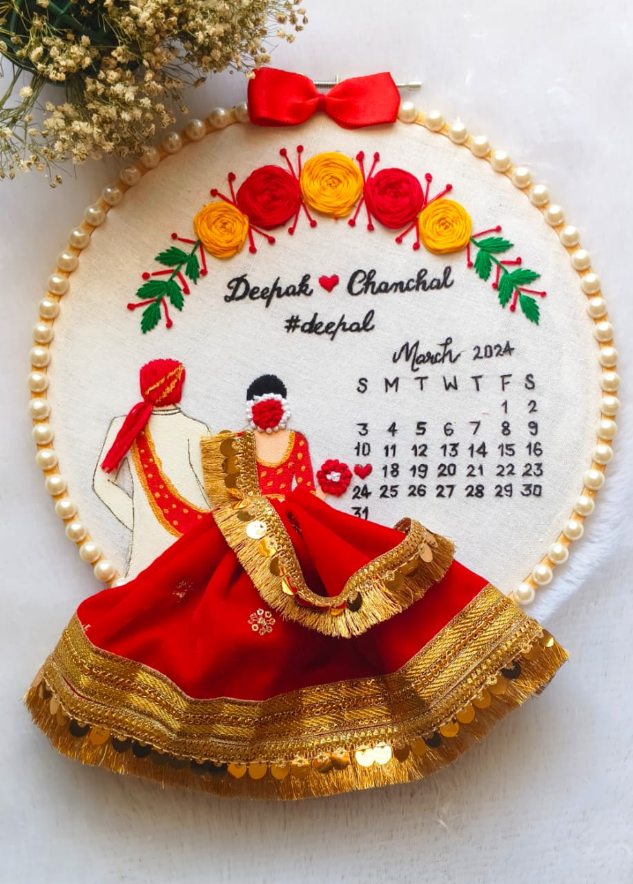 Customized Wedding Embroidery Hoop Art