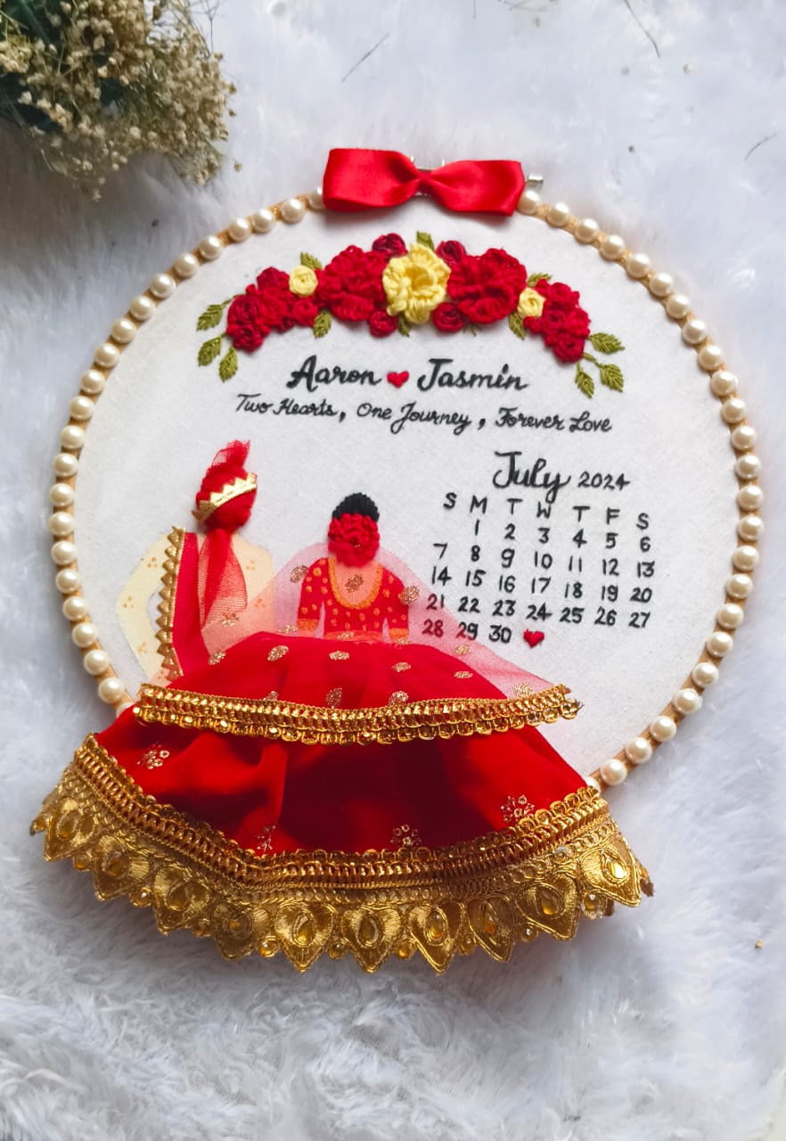 Customized Wedding Embroidery Hoop Art