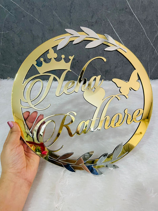 Customized Golden Acrylic Name Plate