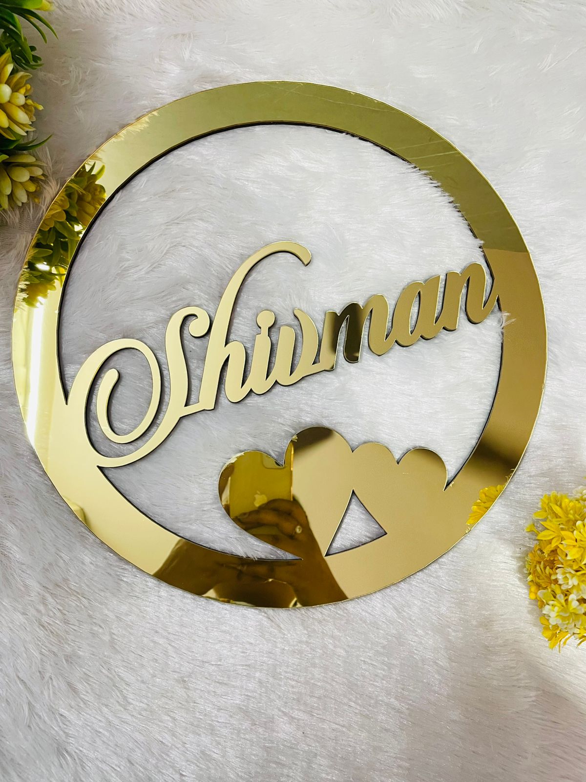 Customized Golden Acrylic Name Plate