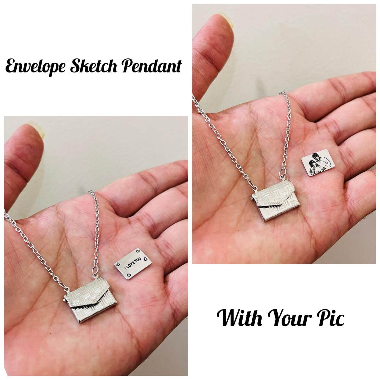 Customized Envelope Sketch Pendant