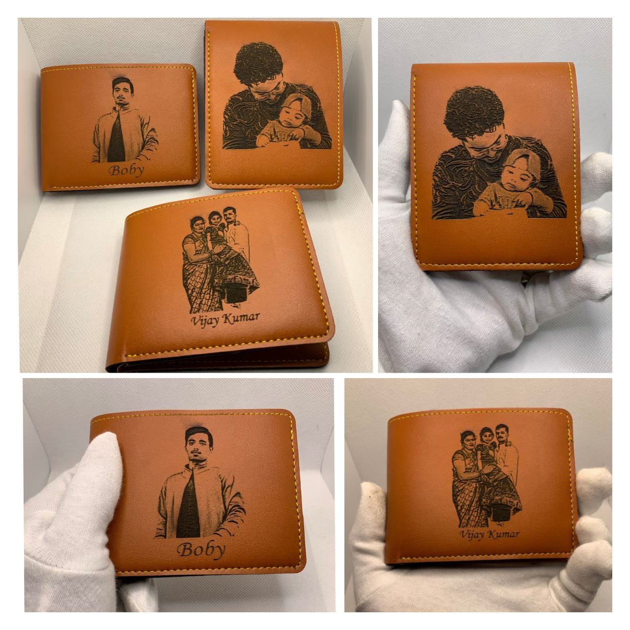 Customized Engraved Sketch Photo Wallet