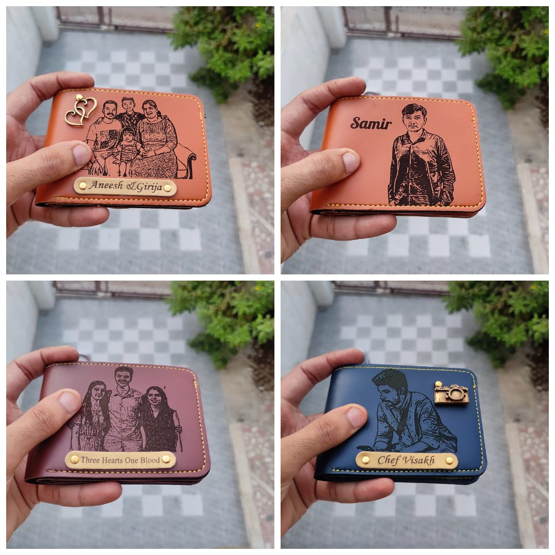 Customized Engraved Sketch Photo Wallet