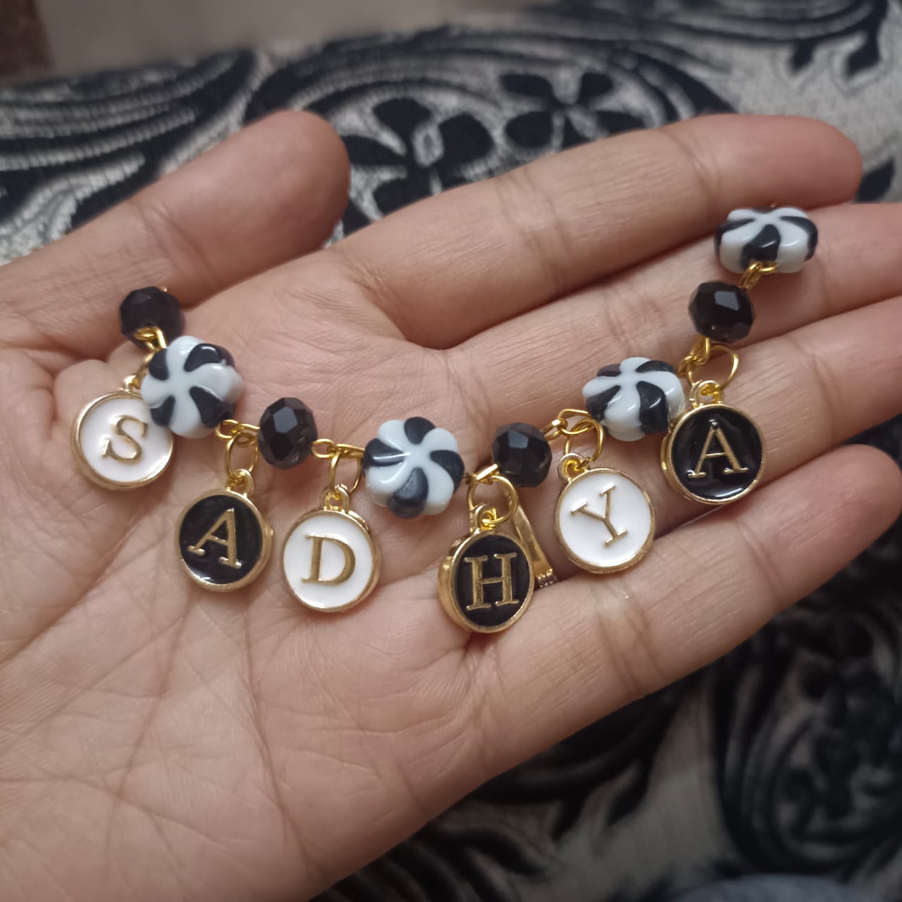 Customized  Monochrome Initial Bracelets