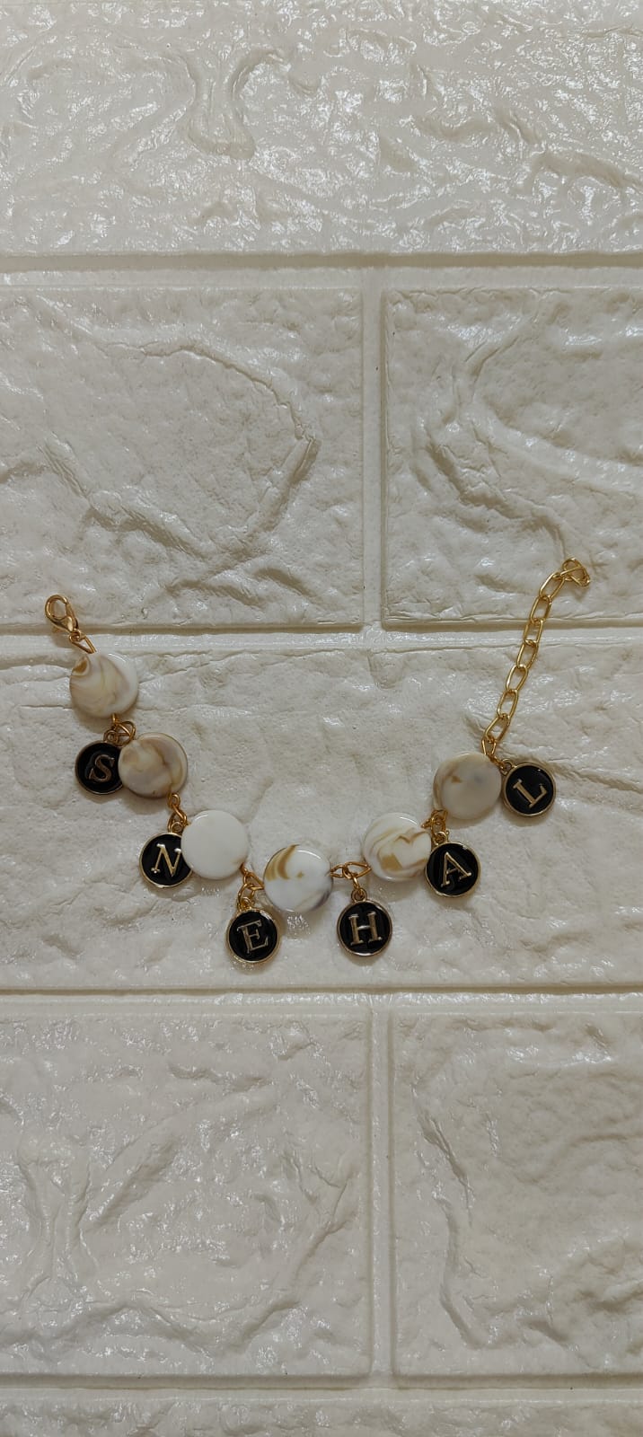 Customized  Monochrome Initial Bracelets