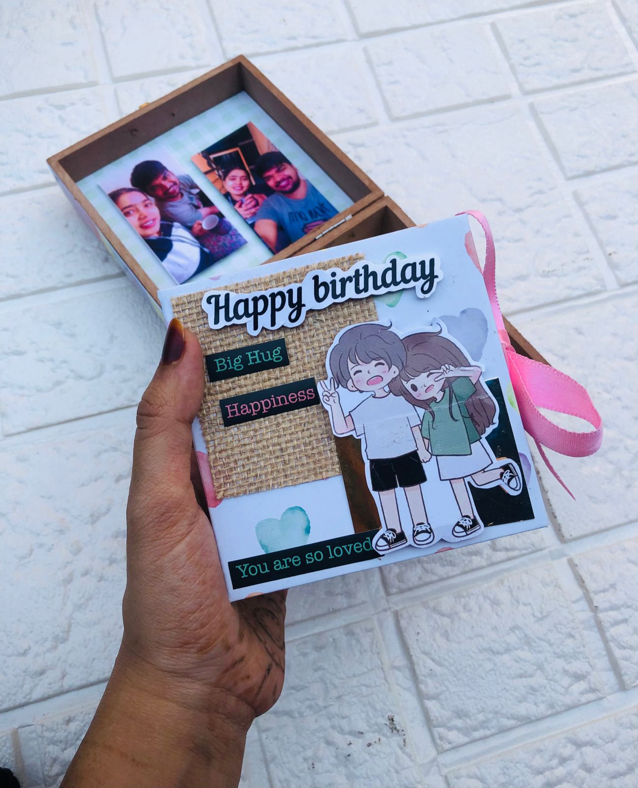 Customized Hamper Box with Scrapbook Album and Envelope