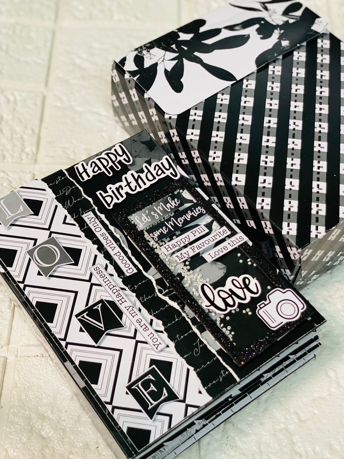 Customized Black & White Scrapbook