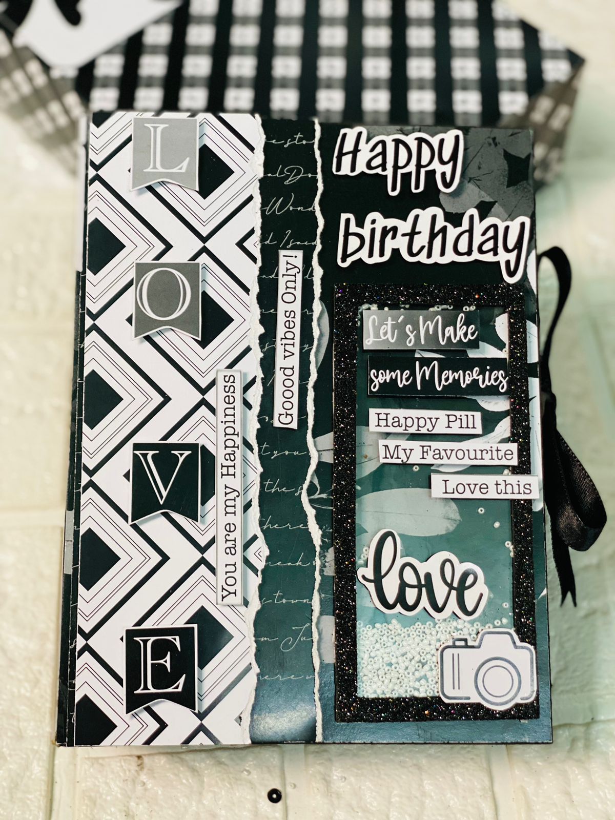 Customized Black & White Scrapbook