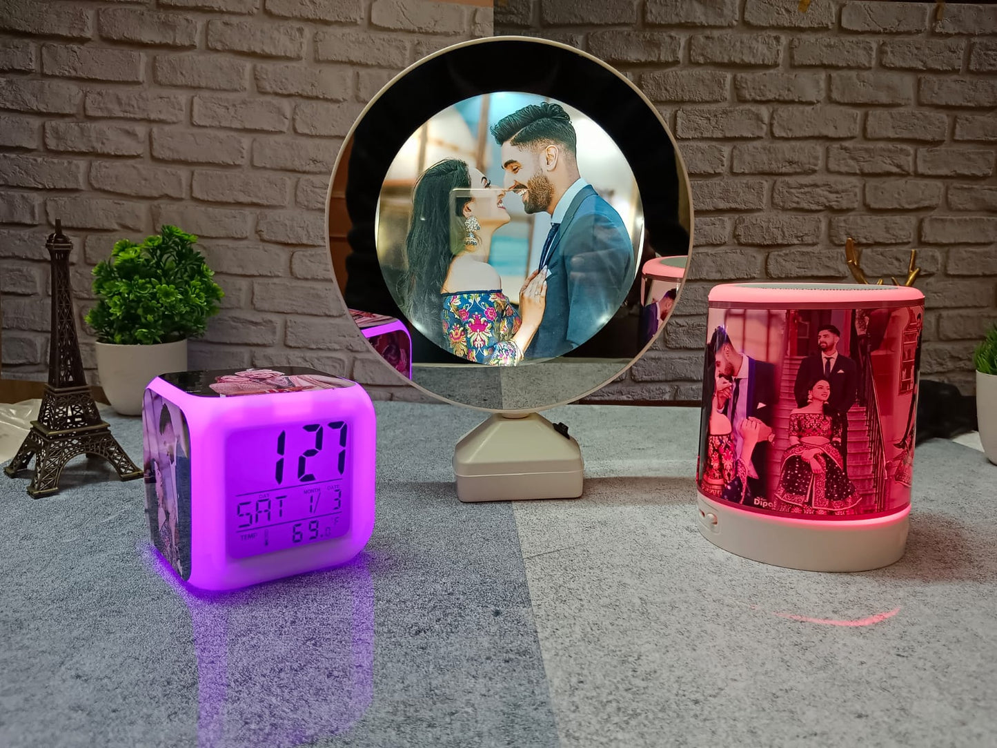 Customized Magic Mirror+ Bluetooth Speaker +Alarm Combo