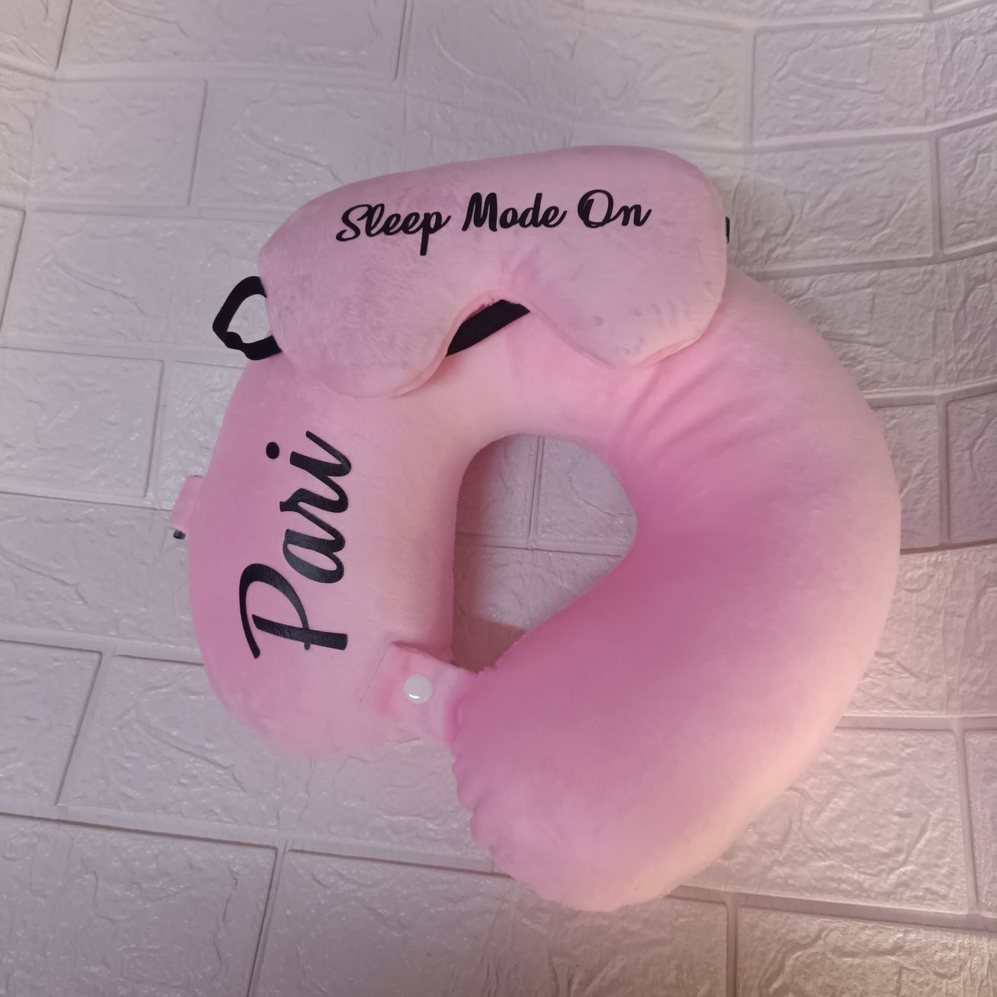 Customized Neck Pillow + Eye Mask Combo