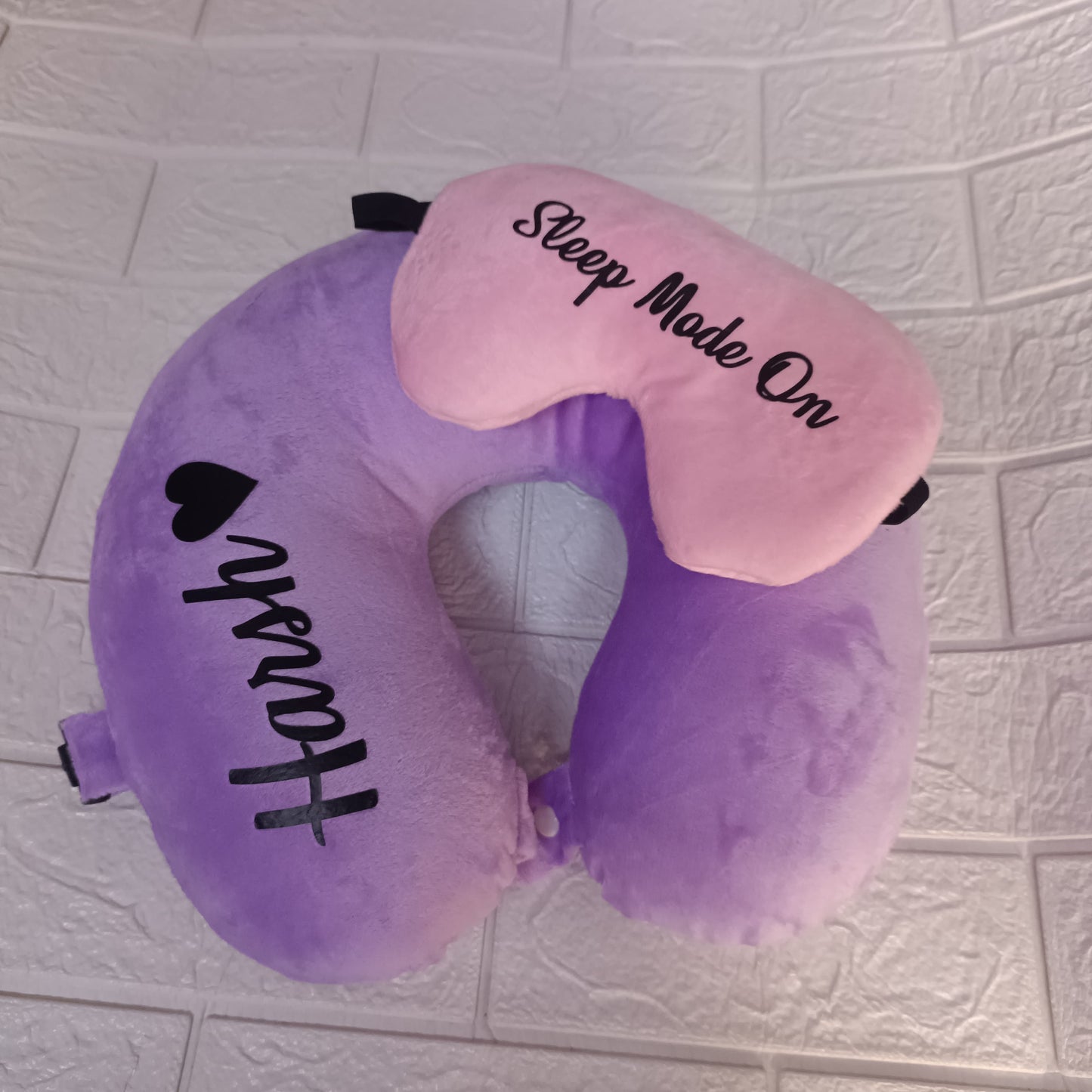 Customized Neck Pillow + Eye Mask Combo