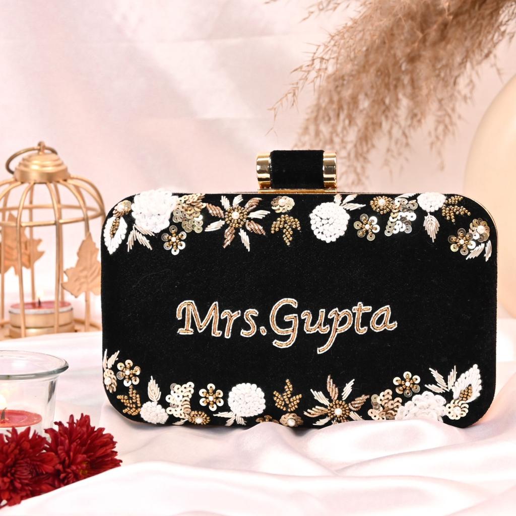 Customized Wedding Embroidery Clutch