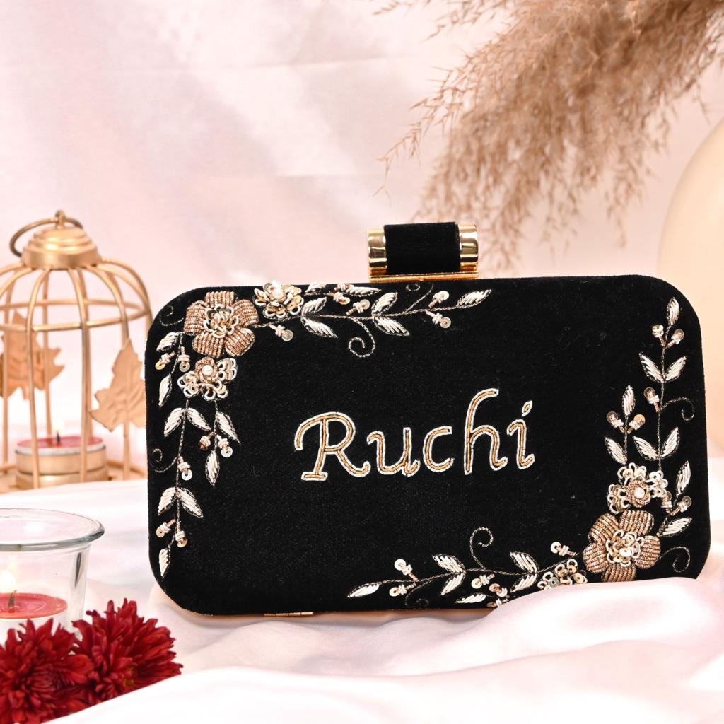 Customized Wedding Embroidery Clutch