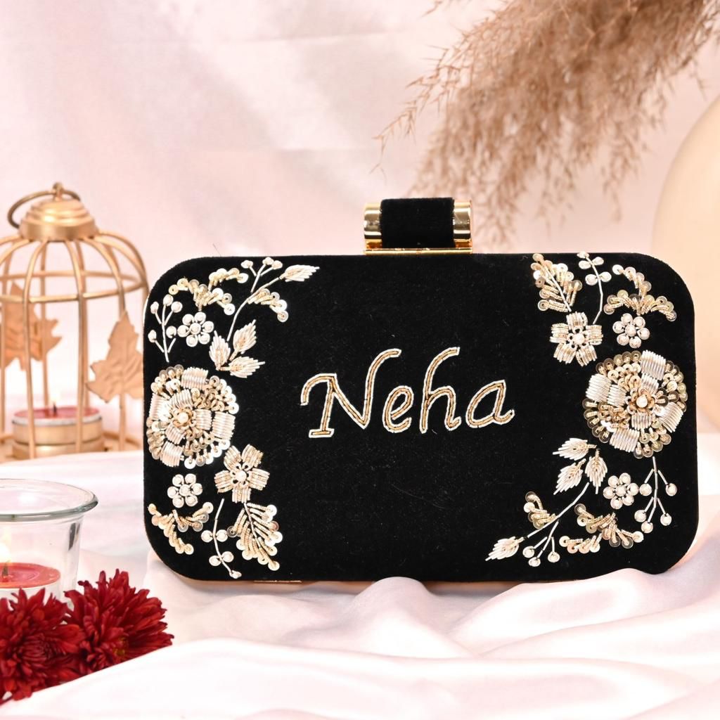 Customized Wedding Embroidery Clutch