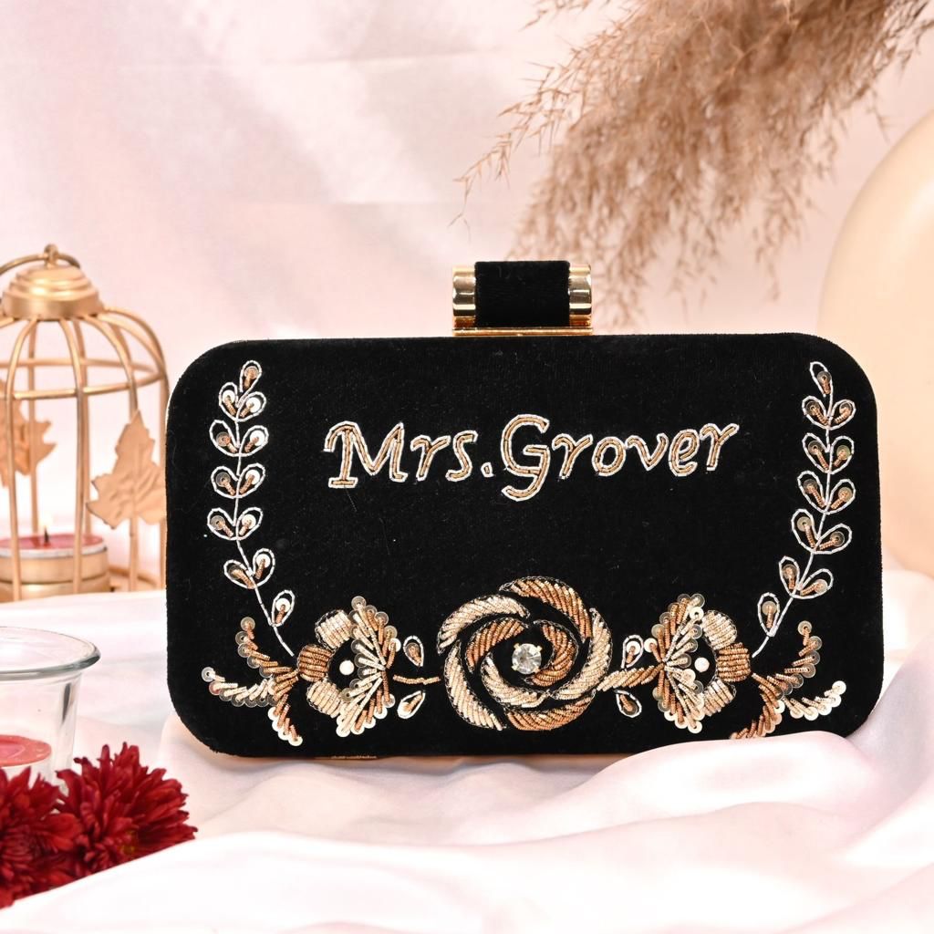 Customized Wedding Embroidery Clutch