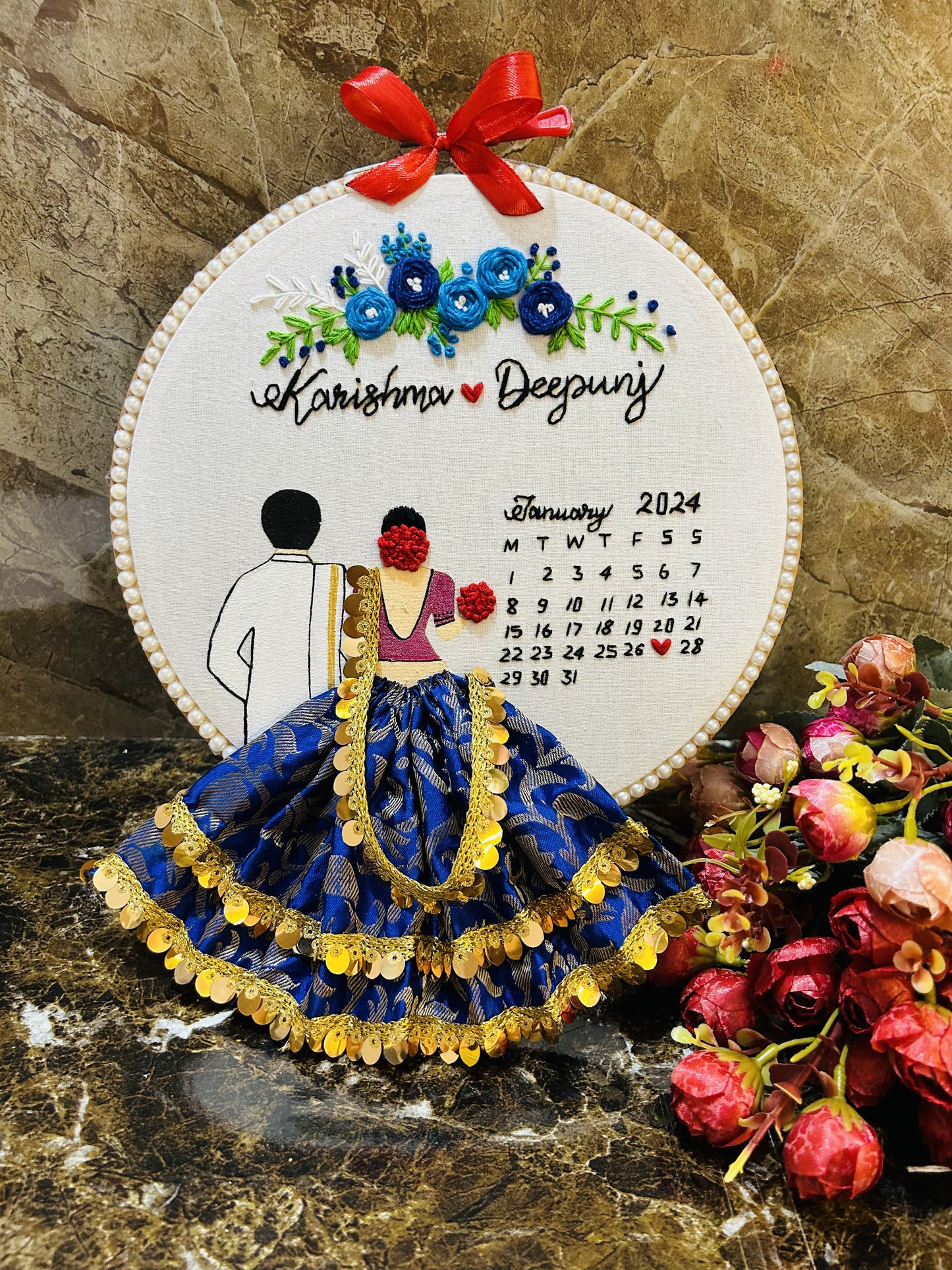 Customized Wedding Embroidery Hoop