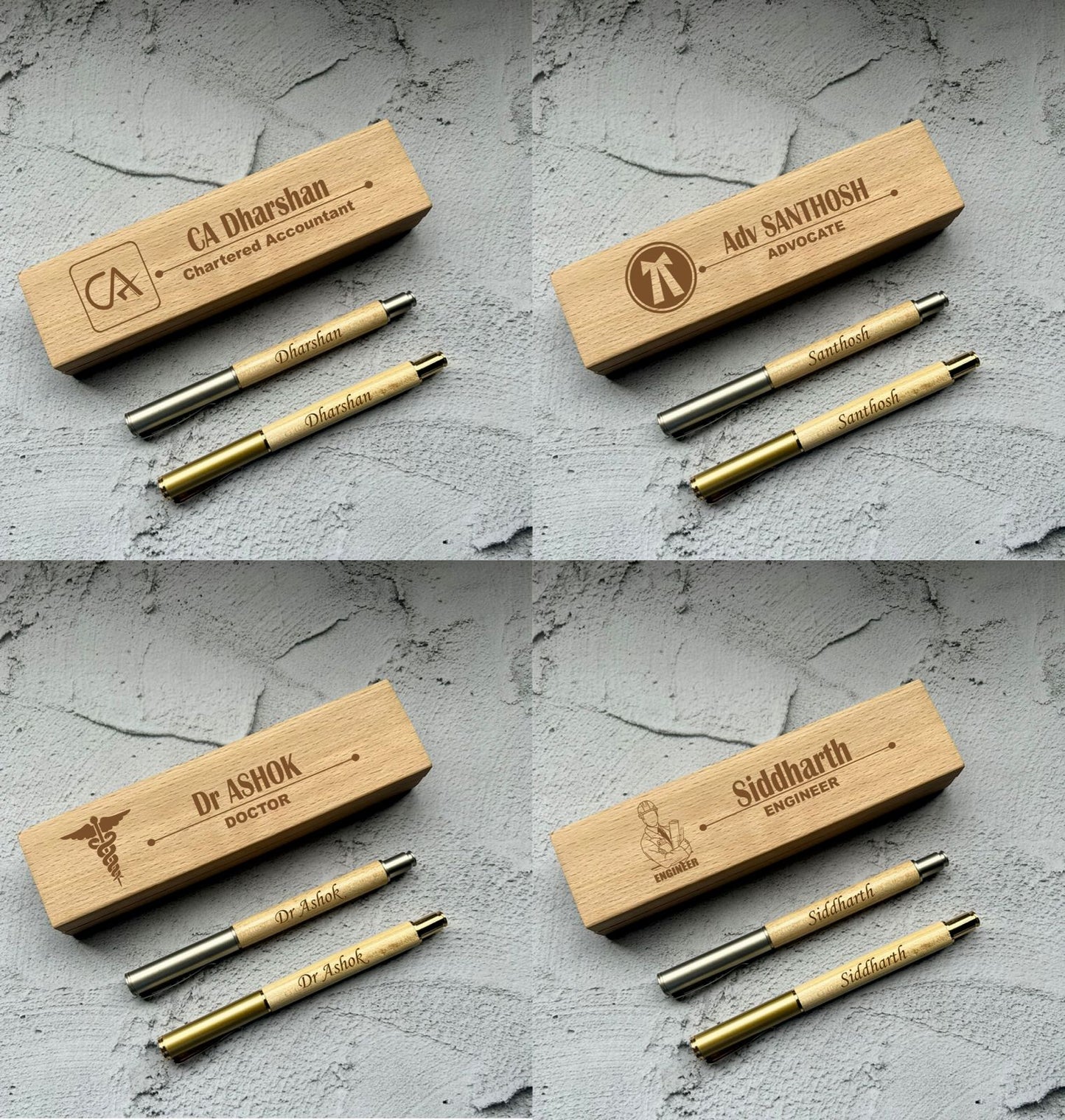 Customized Wooden Box 2.0 with 2 wooden pens