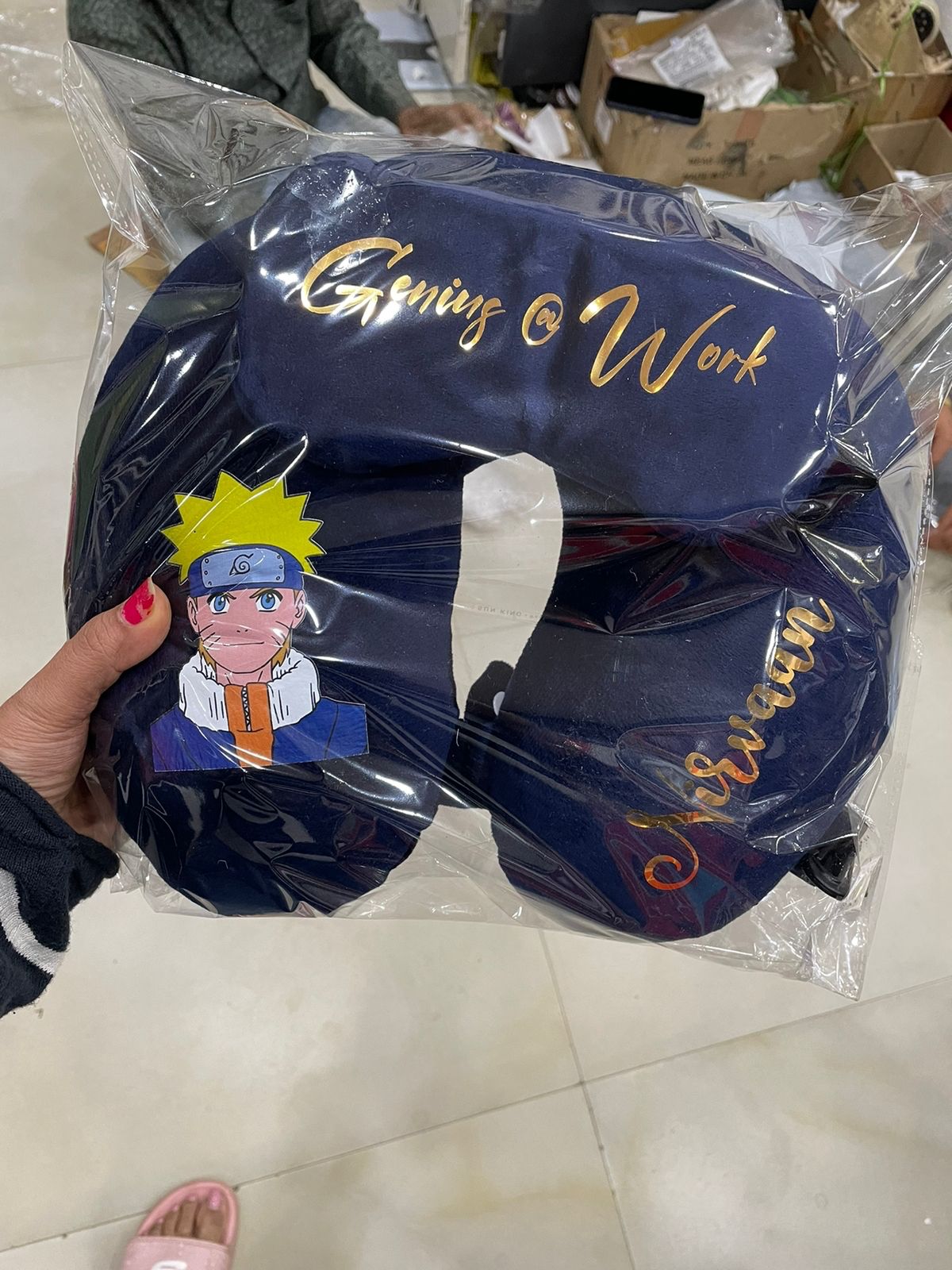 Customized Neck Pillow + Eye Mask Combo