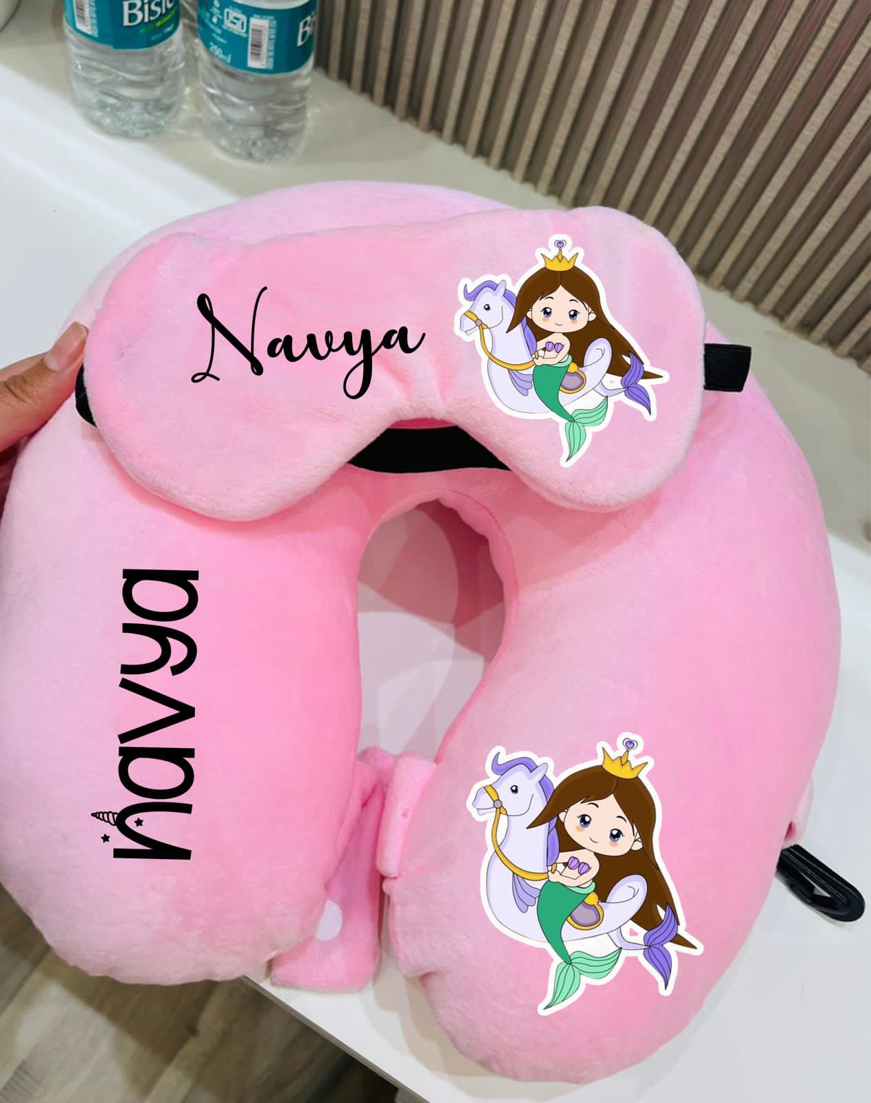 Customized Neck Pillow + Eye Mask Combo