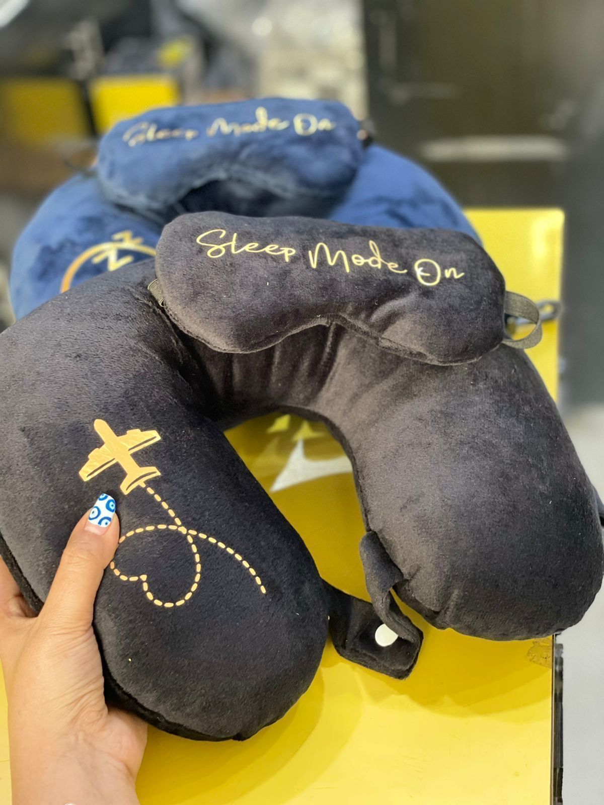 Customized Neck Pillow + Eye Mask Combo